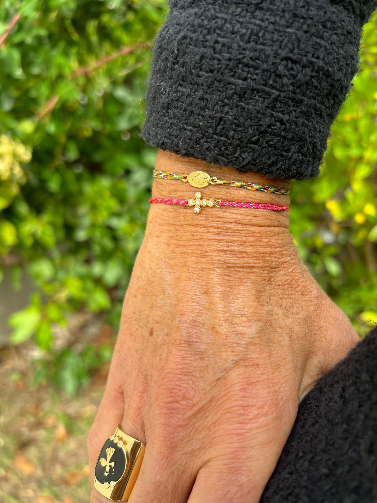 Bracelet croix strass