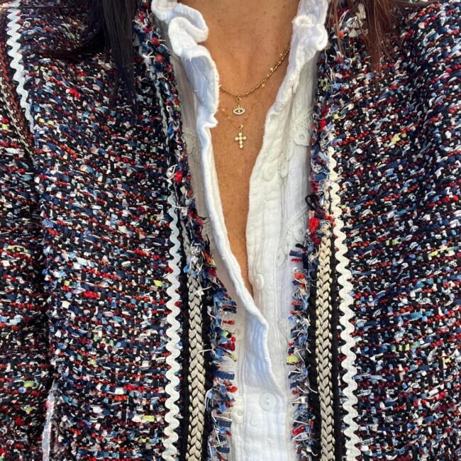 Collier croix strass