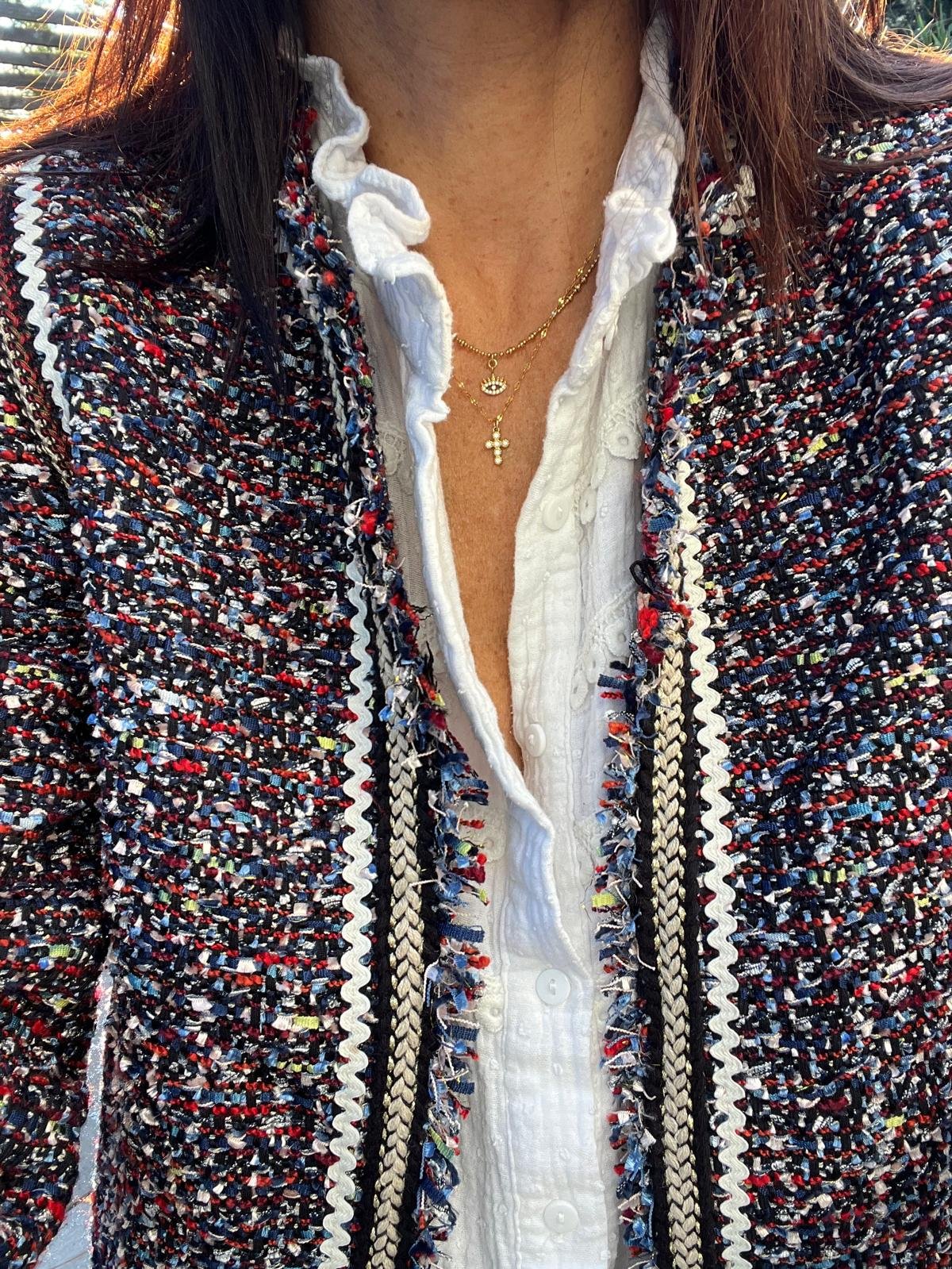 Collier croix strass