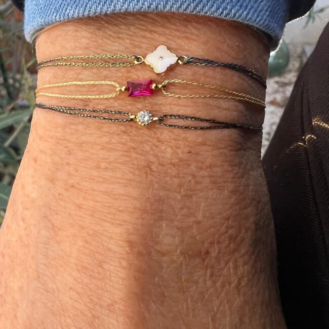 Bracelet trèfle blanc