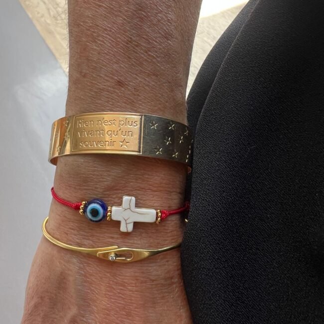 Bracelet croix + oeil