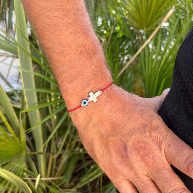 Bracelet Homme croix + Oeil