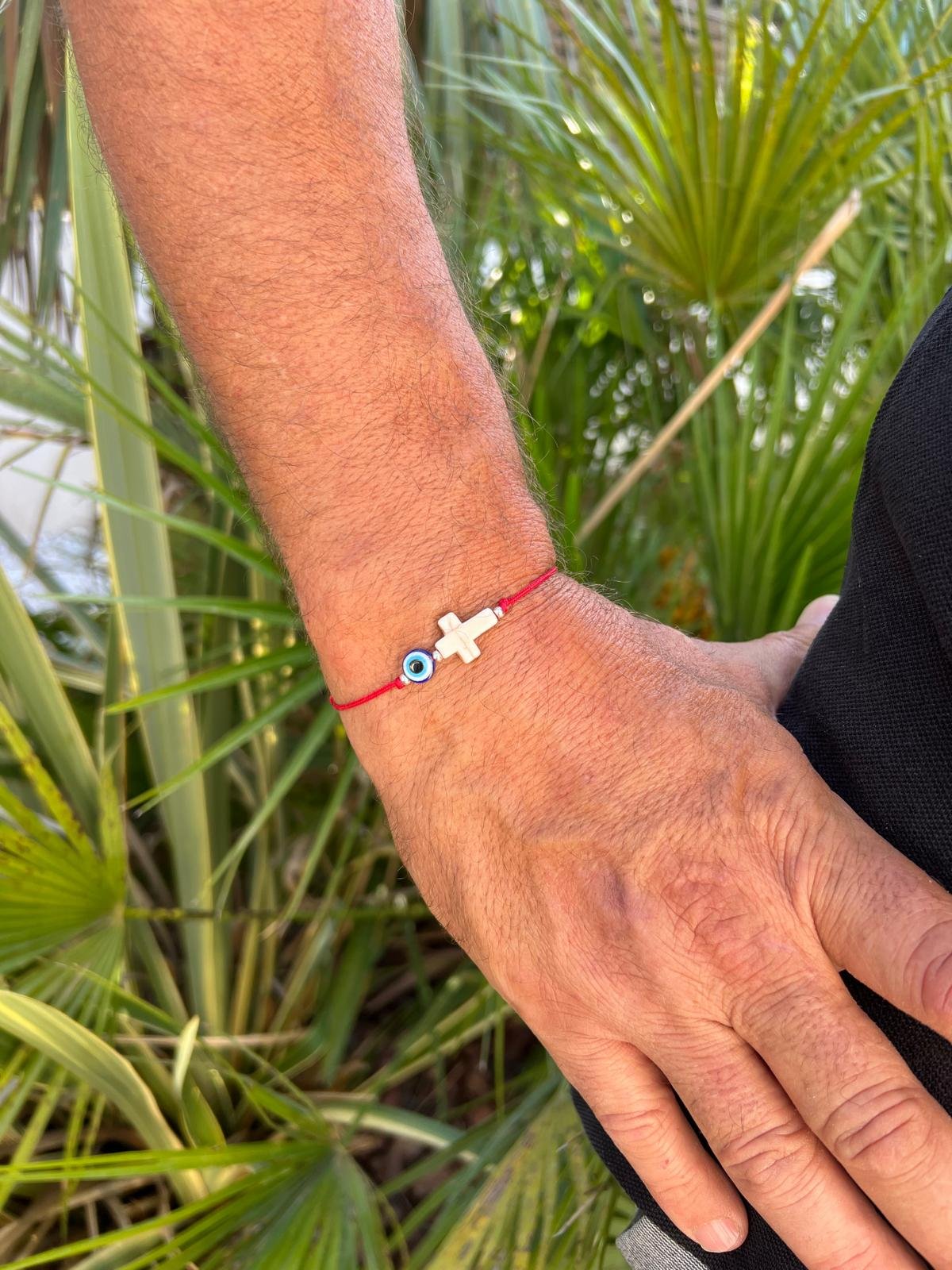 Bracelet Homme croix + Oeil