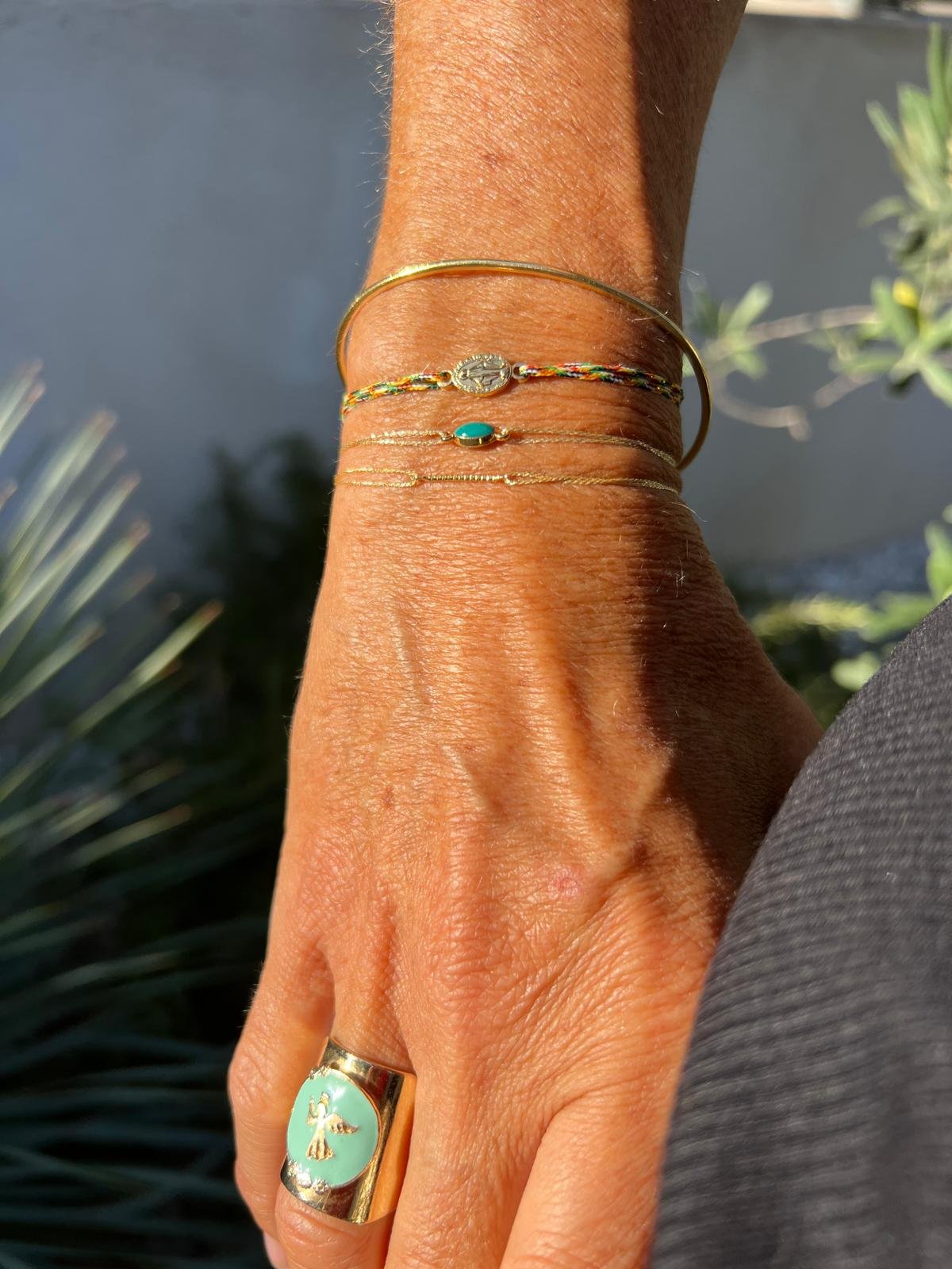 Bracelet ovale résine Green